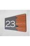 Woodenseri Horizontal Plexi Wooden Detailed Uv Printed Apartment Apartment Hotel Office Door Number Door No:23 - 2