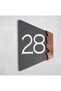 Woodenseri Horizontal Plexi Wooden Detailed Uv Printed Apartment Apartment Hotel Office Door Number Door No:28 - 2