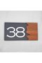 Woodenseri Horizontal Plexi Wooden Detailed Uv Printed Apartment Apartment Hotel Office Door Number Door No:38