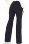 Black Women's Casual Office High Waist Palazzo Pants - 4