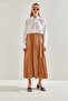 Women's Camel Elastic Waist Flared Skirt 60151019 - 3