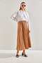 Women's Camel Elastic Waist Flared Skirt 60151019 - 4