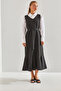 Women's Black Modest Flounced Gilet 60151017 - 3
