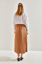 Women's Camel Elastic Waist Flared Skirt 60151019 - 5