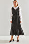 Women's Black Modest Flounced Gilet 60151017
