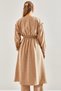 Women's Beige Modest Hijab Cap with Elastic Waist and Snap Fasteners 60151007 - 4