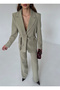 Light Khaki Belted Jacket Trousers Set - 3