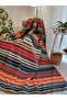 Cotton Blanket Double Blanket 180*220 cm Green-Orange Valentine's Day Gift - 3