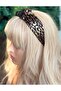 French model imported large bright leaf leopard print knotted crown women's children's crown