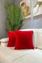Plush Rabbit Throw Pillow Cover Imported Premium Fabric - Red (square) - 5