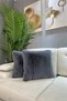 Plush Rabbit Throw Pillow Cover Imported Premium Fabric - Dark Grey (square) - 3