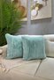 Plush Rabbit Throw Pillow Cover Imported Premium Fabric - Mint Green (square)