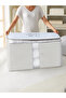 - Washable Cotton Home Sweet Home Text Beige Vertical Striped Large Bag 41x64x35cm D117 - 3