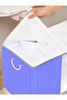 - Washable Cotton Gold Home Sweet Home Blue Striped Window Big Bag 64X41X35cm D63B - 5
