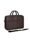 Artificial Leather Briefcase with 3 Compartments 50073Plevr Brown