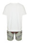 Men's Ecru Regular Fit Animal Patterned Couple/Double Knitted Shorts Pajama Set Tmnss24Pt00015 - 8