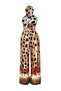 Leopard Pattern Woven 100% Cotton Blouse Trousers Set Tbess24Au00013 - 9