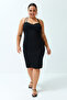 Black Heart Collar Strap Knitted Dress TBBSS24AH00089 - 2
