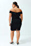 Black Double Layer Collar Detailed Knitted Dress TBBSS24AH00087 - 6