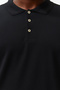 Büyük Beden Siyah Regular/Normal Kesim Basic %100 Pamuklu Polo Yaka T-shirt TMNSS24BF00000 - 5