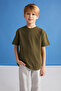 LORENZ-00% cotton short sleeve boy Khaki T-Shirt - 3