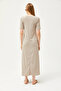 Women's Stone V-Neck Casual Maxi Dress ELB-19002076 - 6