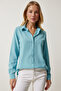 Women's Turquoise Soft-Textured Basic Shirt DD01297 - 3