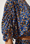 Women's Blue Orange Patterned Blouse Palazzo Knitted Set MC00264 - 5
