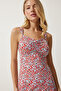 Women's Orange Double Strap Patterned Knitted Dress MC00262 - 4