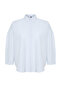 Blue Oversize Woven Shirt Tbbss24Ax00012 - 7