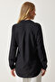 Women's Black Soft Textured Basic Shirt DD01297 - 6