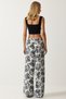 Women's Ecru Black High Waist Summer Loose Viscose Trousers BH00354 - 6