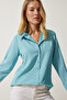 Women's Turquoise Soft-Textured Basic Shirt DD01297 - 4