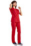 Red Lycra Thick Fabric Scrubs Doctor Nurse Jersey Bat Sleeve Surgical Suit - 2