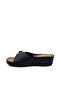 09-701 Black Women's Wedge Heel Slippers - 3