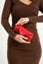RED Patent Leather Mini Evening Dress Bag CLUTCH PORTFOLIO BAG - 2