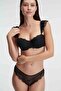 Women's Underwire Supported Padded Strap Detailed Polka Dot Lace Bra and Slip Set (4829)