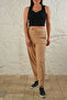 Women's Stretch Fabric Carrot Leg Loose Knitted Scuba Trousers Shalwar Mink - 7