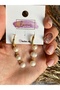 natural pearl pendant ring 316L stainless steel earrings (5 cm length) - 3