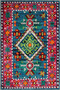 Pink Blue Themed Traditional Motif Ethnic Patterned Vintage Decorative Carpet 3598