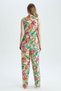 Shirt Collar Floral Sleeveless Long Jumpsuit Y8589Az22Hs - 4