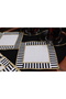Black and White Tile Embroidered Presentation Napkin (2Pcs) - 4