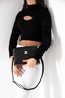 Black - Women's Crossbody Bag with Black Logo Sp623 - 2