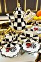Checkered Black Teapot Cocktail Napkin Set of 6 - 3