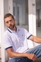White Men's Polo Neck T-Shirt N1M01624