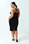 Black Heart Collar Strap Knitted Dress TBBSS24AH00089 - 6
