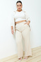 Taş Yüksek Bel Wide Leg Geniş Paça Pilili Dokuma Kumaş Pantolon TBBSS24AR00019 - 6