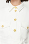 Ecru Gold Button-Detail Scuba Knitted Top and Bottom Set TCTSS24US00017 - 5