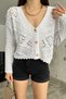 Women's White Pompom Detailed Knitwear Cardigan - 2