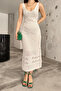 Women's Cream Lined Dress - 2